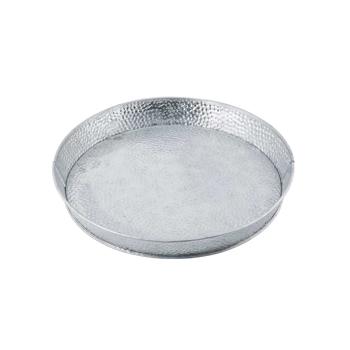 Tablecraft Galvanized Steel With Pebble Texture Round Diner Platter, 10.5 X 10.5 X 1.25 Inch