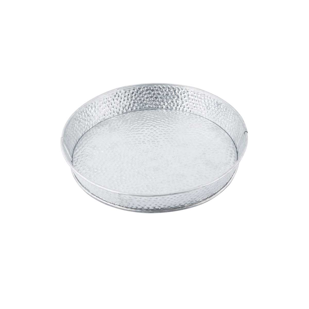 Tablecraft Galvanized Steel With Pebble Texture Round Diner Platter, 8.25 X 8.25 X 1.25 Inch