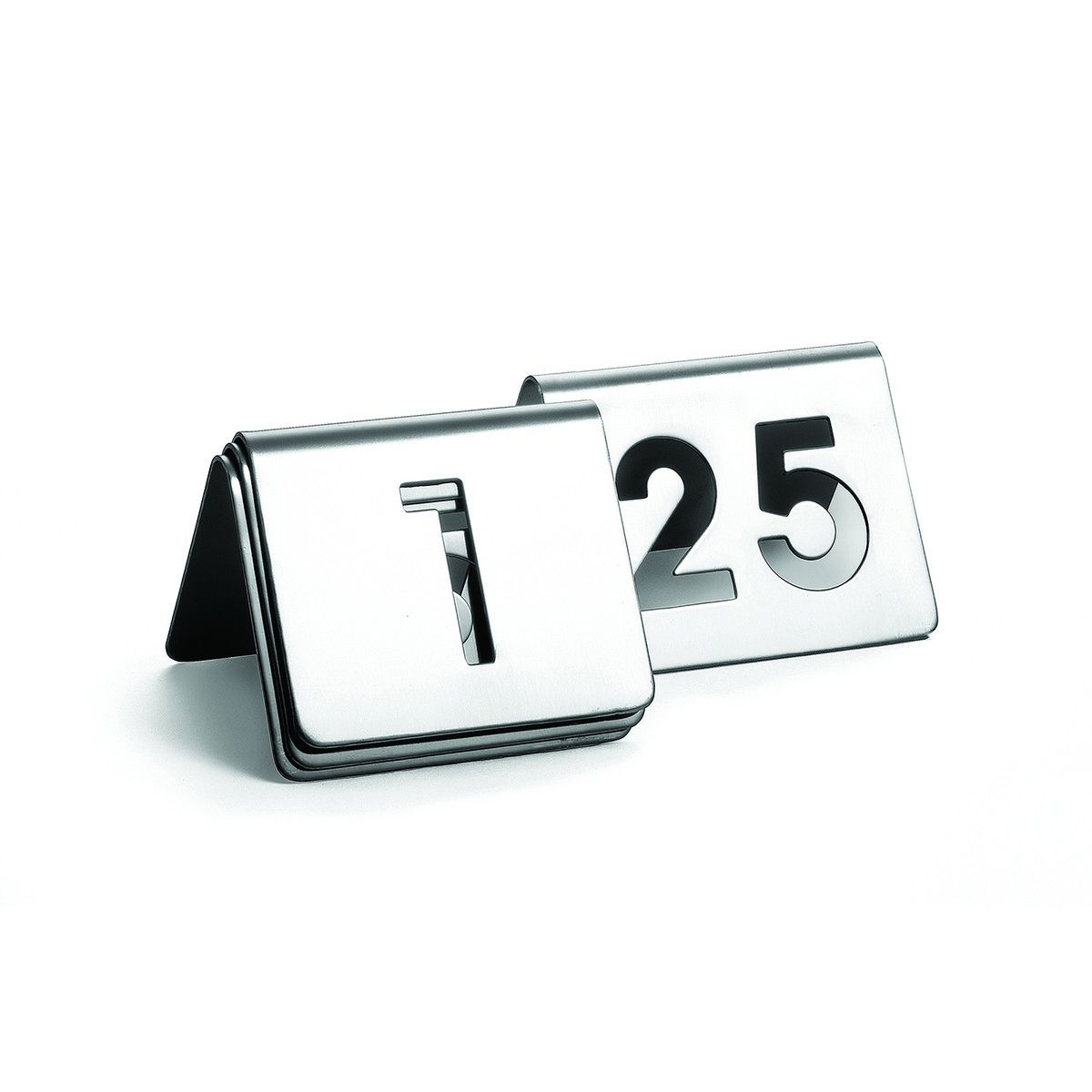 Tablecraft Stainless Steel 1 To 25 Cut Out Number Tent Set, 2.5 X 2.5 X 1.875 Inch