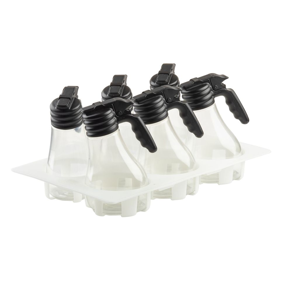 Tablecraft Nsf Option White Salad Dressing Dispenser Set With Lid, 48 Ounce Capacity