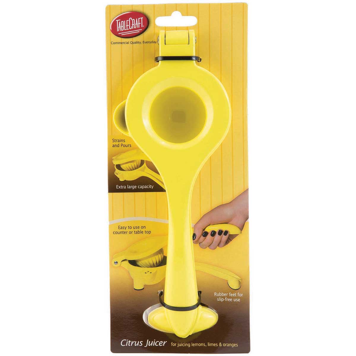 Tablecraft Coated Aluminum Alloy Yellow Citrus Squeezer, 10.125 X 4 X 2.375 Inch