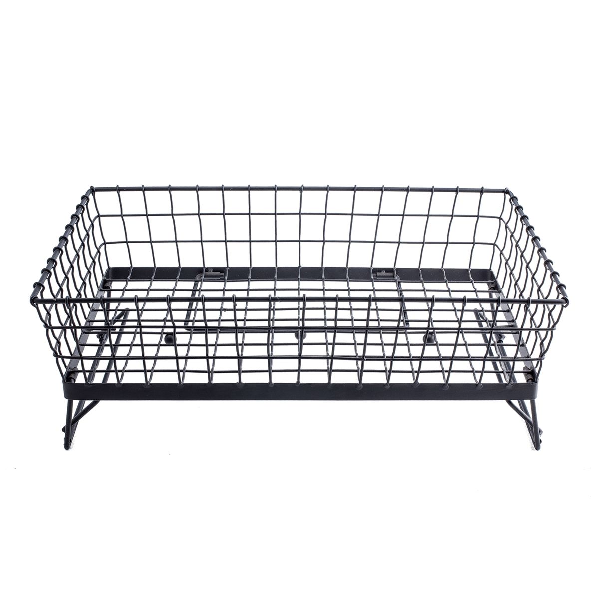 Tablecraft Grand Master Transformer Full Size Black Powder Coated Steel Rectangular Wire Basket, 20.5 X 12.5 X 5 Inch
