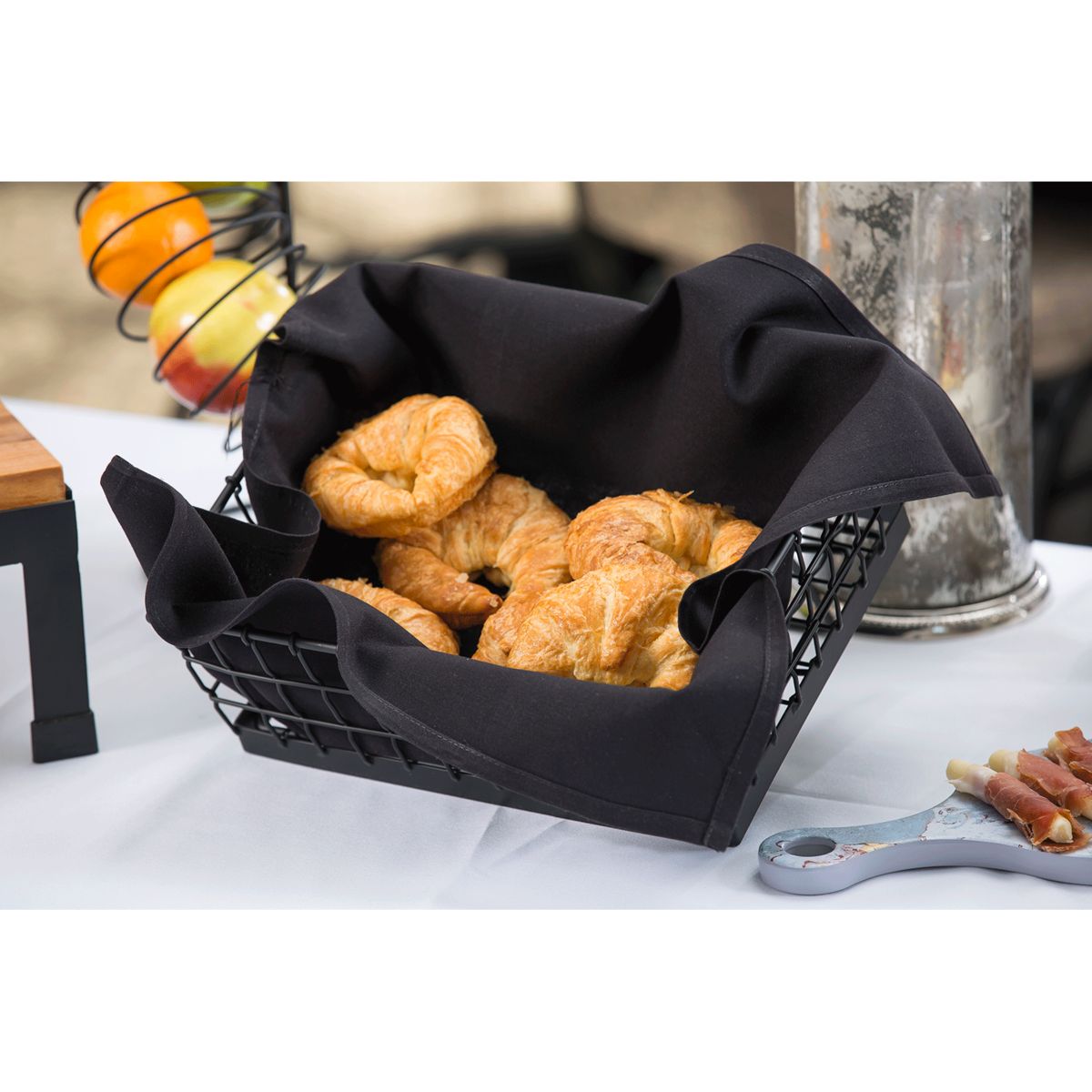 Tablecraft Grand Master Transformer Half Size Black Powder Coated Steel Rectangular Wire Basket, 12.75 X 10.5 X 5 Inch