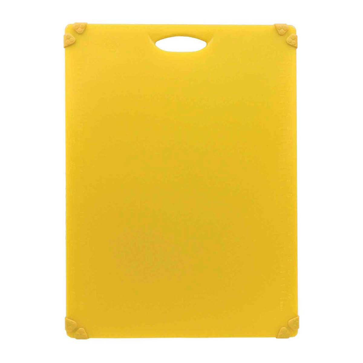 Tablecraft Grippy Polypropylene Yellow Color Coded Cutting Board With Tpe Grips, 24 X 18 X 0.625 Inch