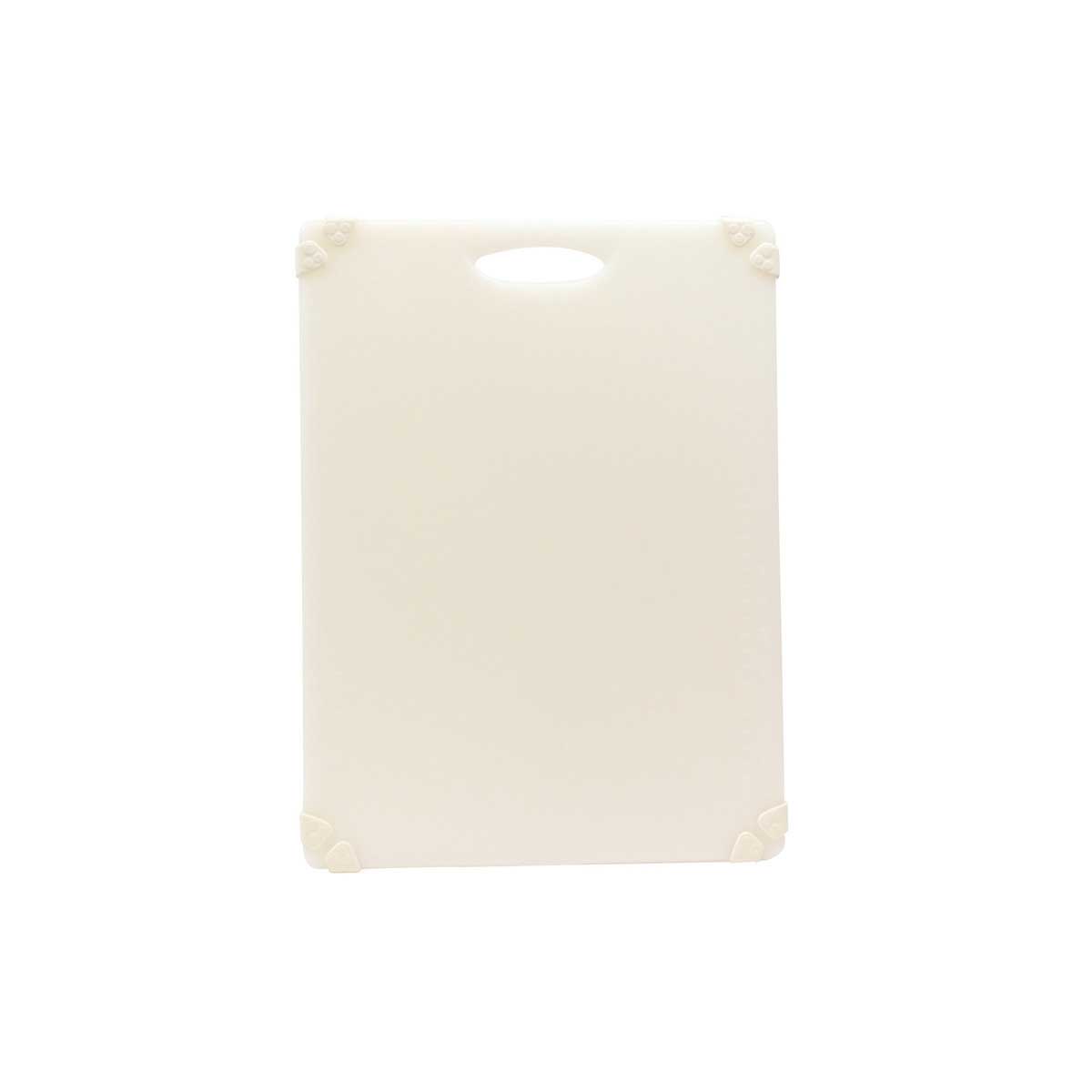 Tablecraft Grippy Polypropylene White Color Coded Cutting Board With Tpe Grips, 20 X 15 X 0.625 Inch