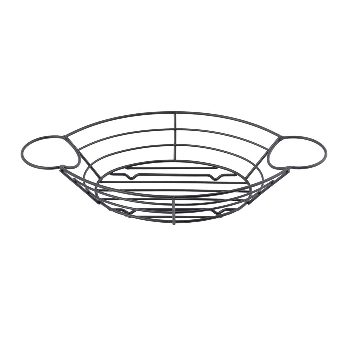 Tablecraft Meranda Collection Black Powder Coated Steel Basket With Ramekin Holder, 13 X 7.25 X 2.5 Inch
