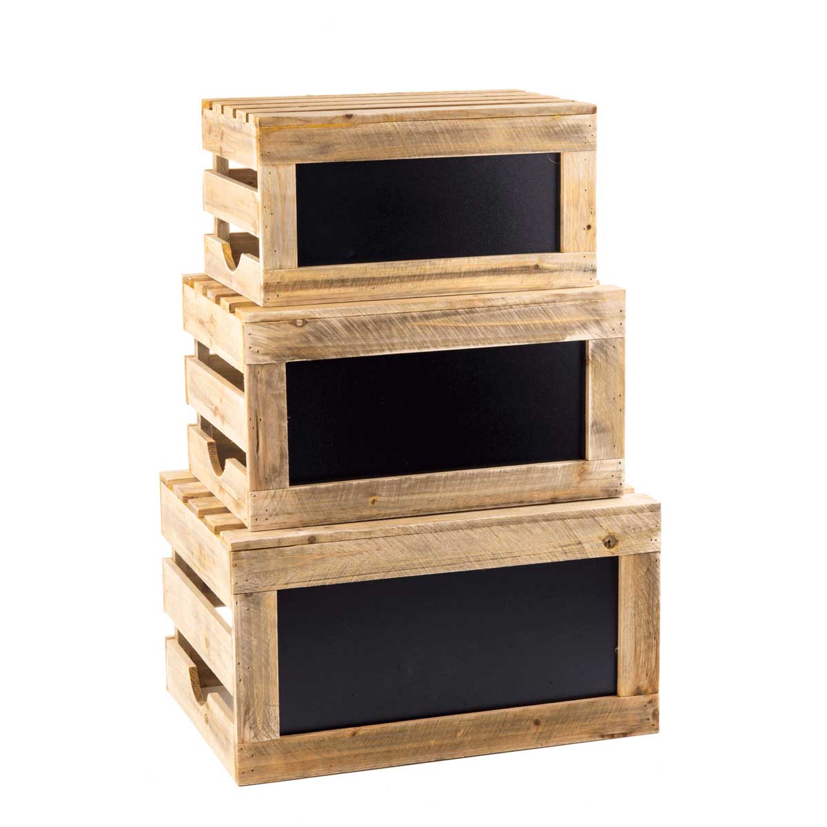 Rustic Storage Risers Tablecraft Rustic Risers Natural Wood 3 Piece Crate Riser Set with ...