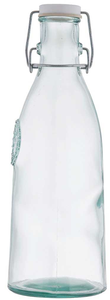 Tablecraft Authentic Collection Recycled Green Glass Resealable Bottle, 1 Liter Capacity -- 6 Per Case