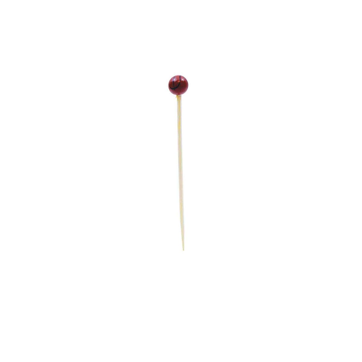 Tablecraft 4.5 Inch Bamboo Basketball Sport Pick, 100 Count -- 12 Per Case