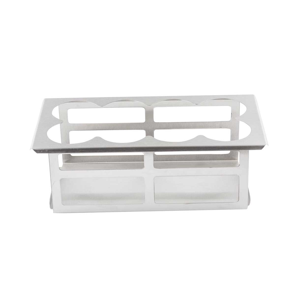 Tablecraft Stainless Steel Squeeze Bottle Template Organizer - Holds 8 Bottles, 13.125 X 7.125 X 4.5 Inch