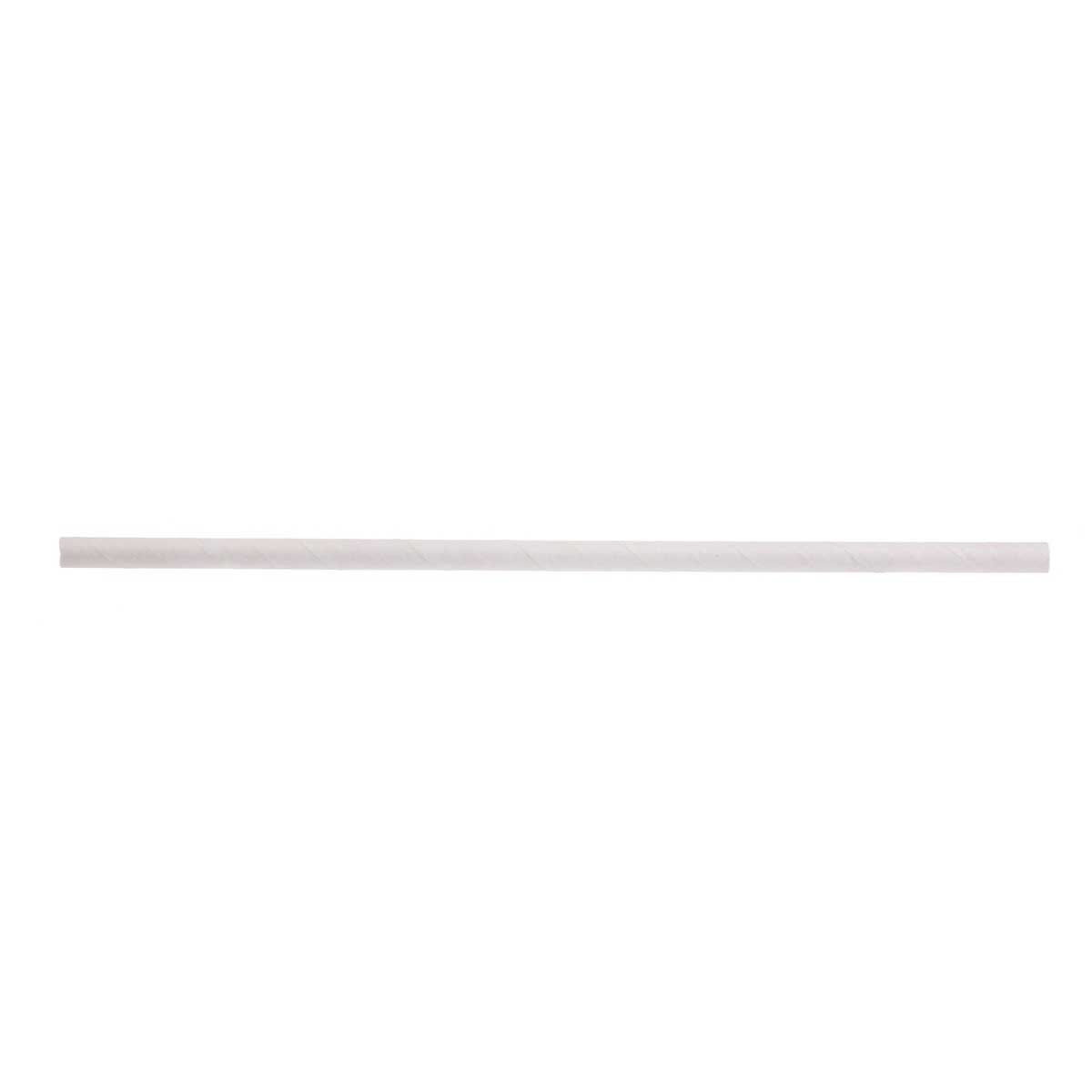 Tablecraft Solid White Individually Wrapped Paper Straw, 7.75 inch - 500  count per pack -- 6 packs per case