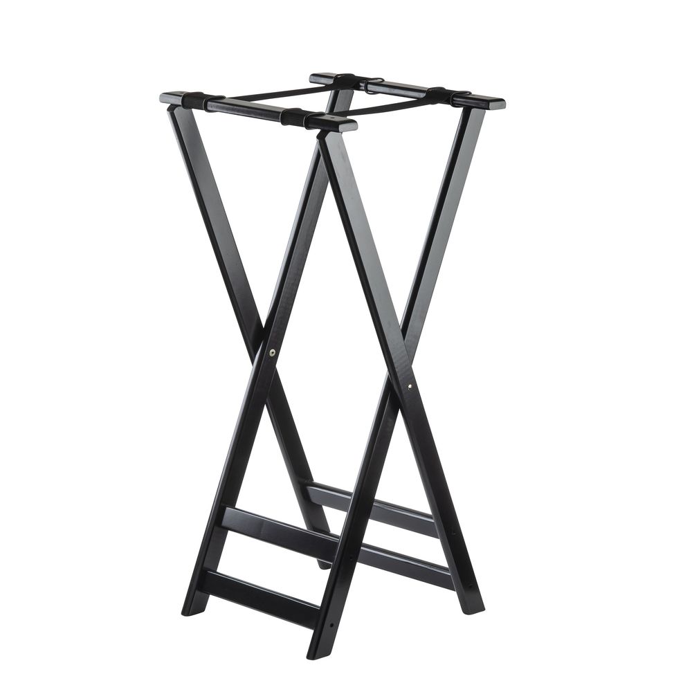 Tablecraft Rubberwood Black Tray Stand, 16.625 X 16.5 X 32 Inch