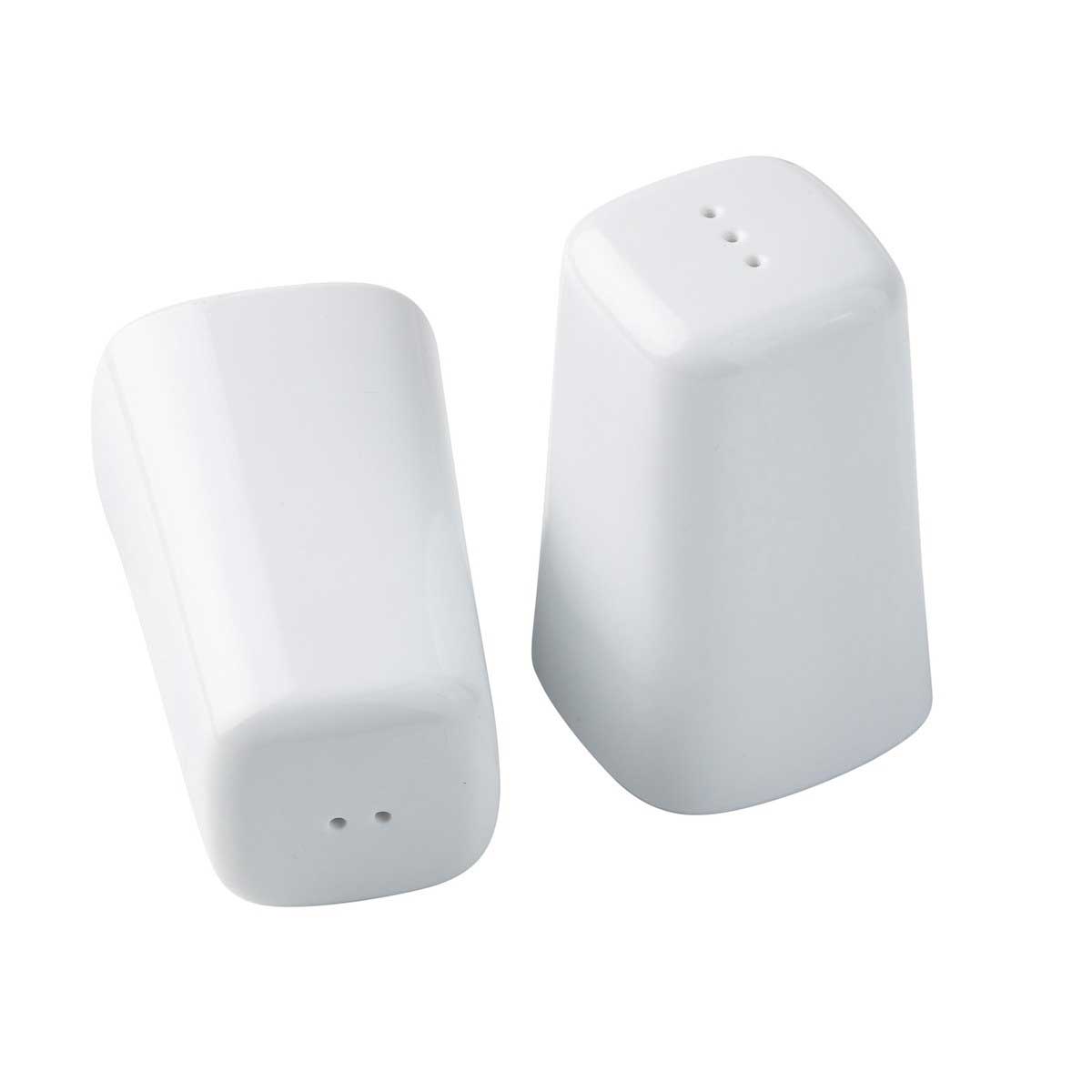 Tablecraft White Melamine Square Salt And Pepper Shaker Set, 1.25 Ounce Capacity
