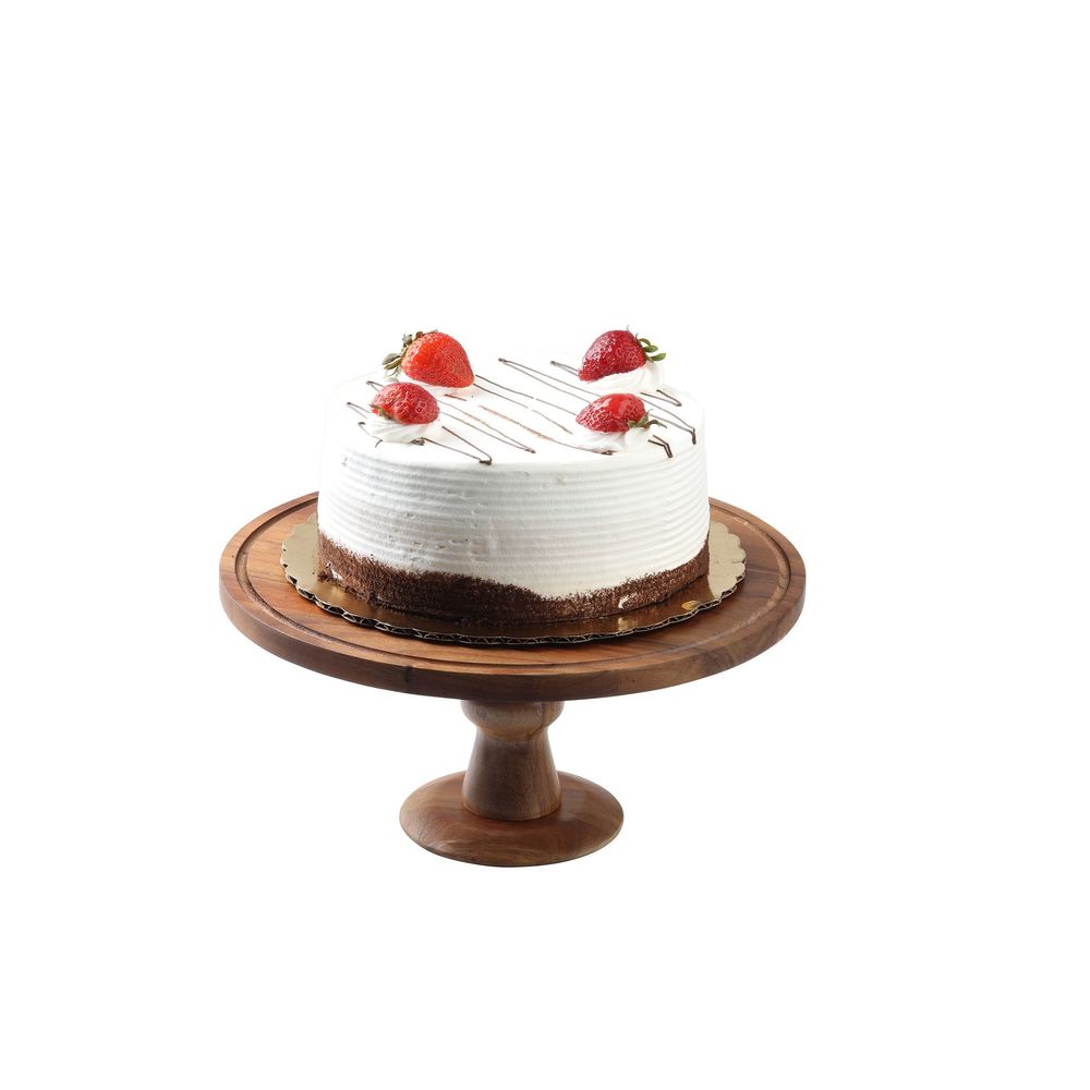 Tablecraft Acacia Collection Acacia Wood 6 Inch Height Round Cake Stand, 12.5 X 12.5 X 6 Inch