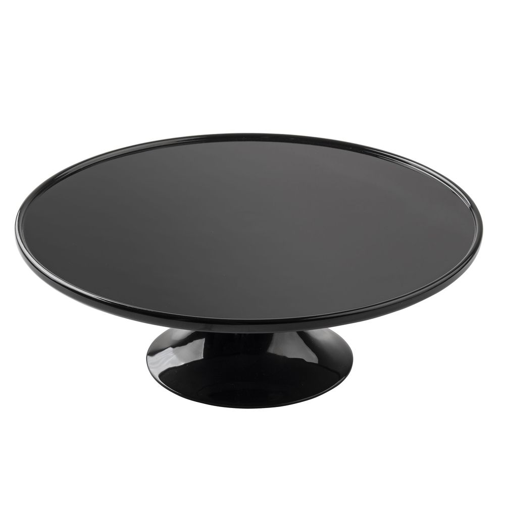 Tablecraft Melamine Black Round Cake Stand, 11.5 X 11.5 X 4 Inch