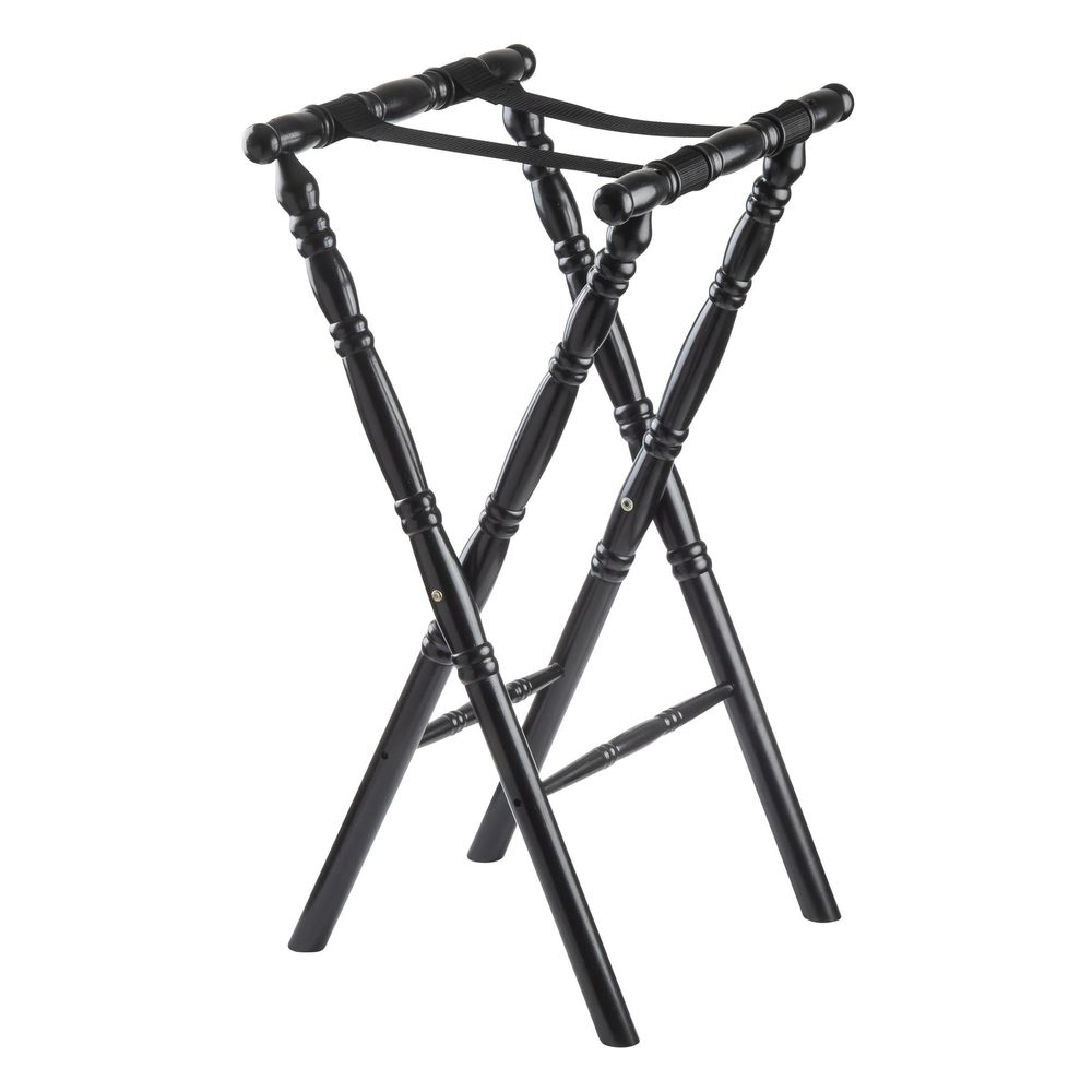 Tablecraft Rubberwood Black Spindle Design Tray Stand, 17.75 X 16.5 X 31 Inch