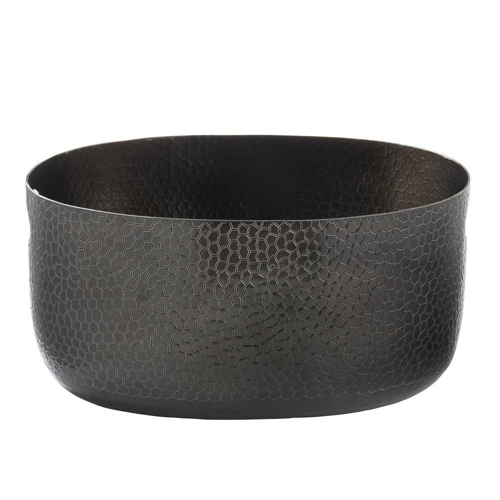 Tablecraft Crackle Collection Aluminum Black Powder Coated Beverage Tub, 2.25 Gallon Capacity
