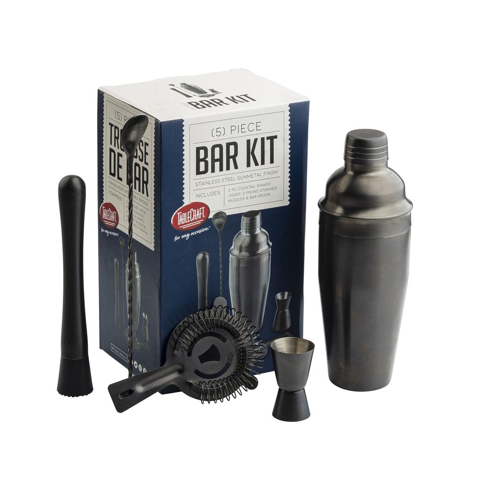 Tablecraft 18-8 Stainless Steel Gunmetal 5-piece Bar Kit, 6.125 X 5 X 10.25 Inch -- 6 Per Case