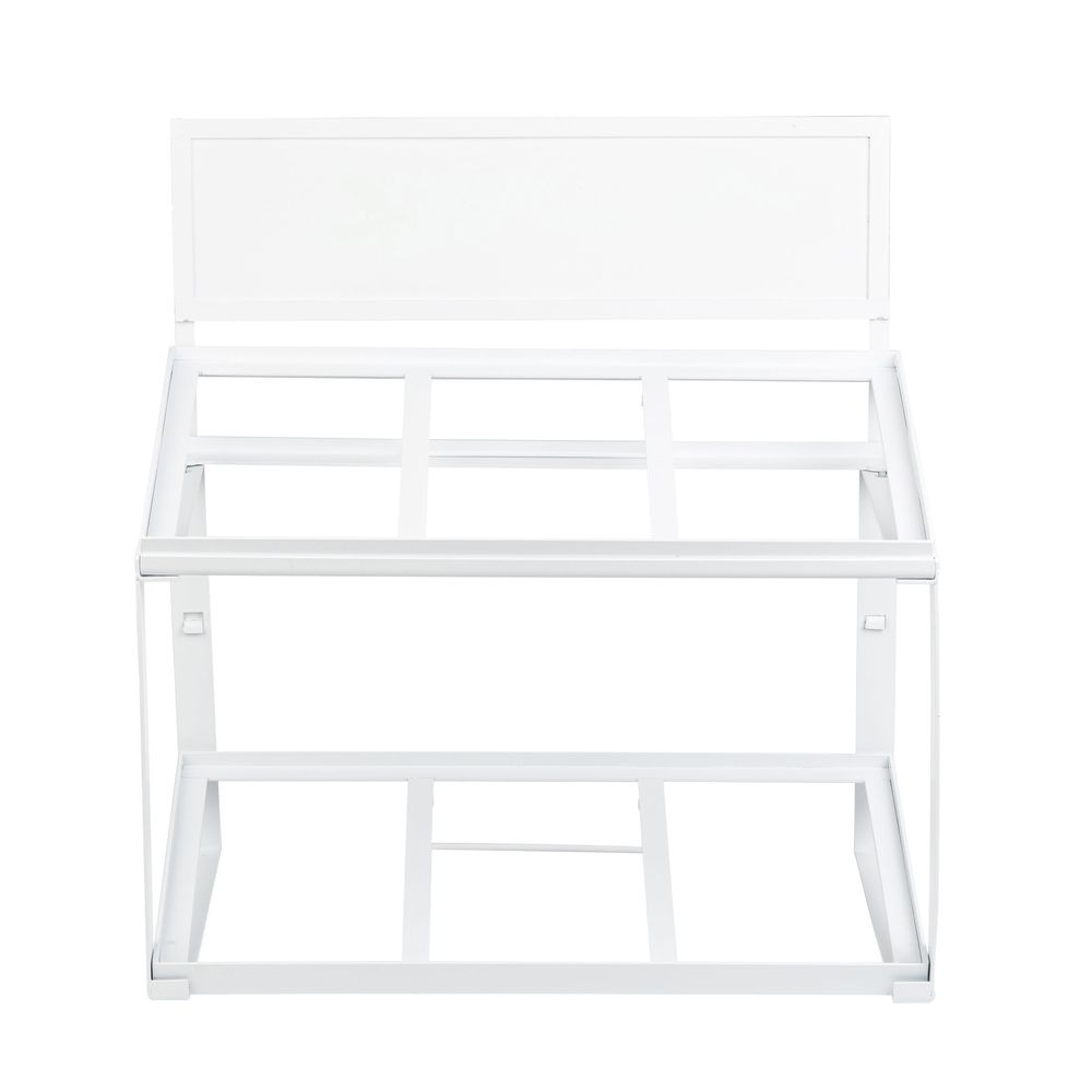 Tablecraft White Powder Coated Metal Two-Tiered Frame Riser Fits Full ...
