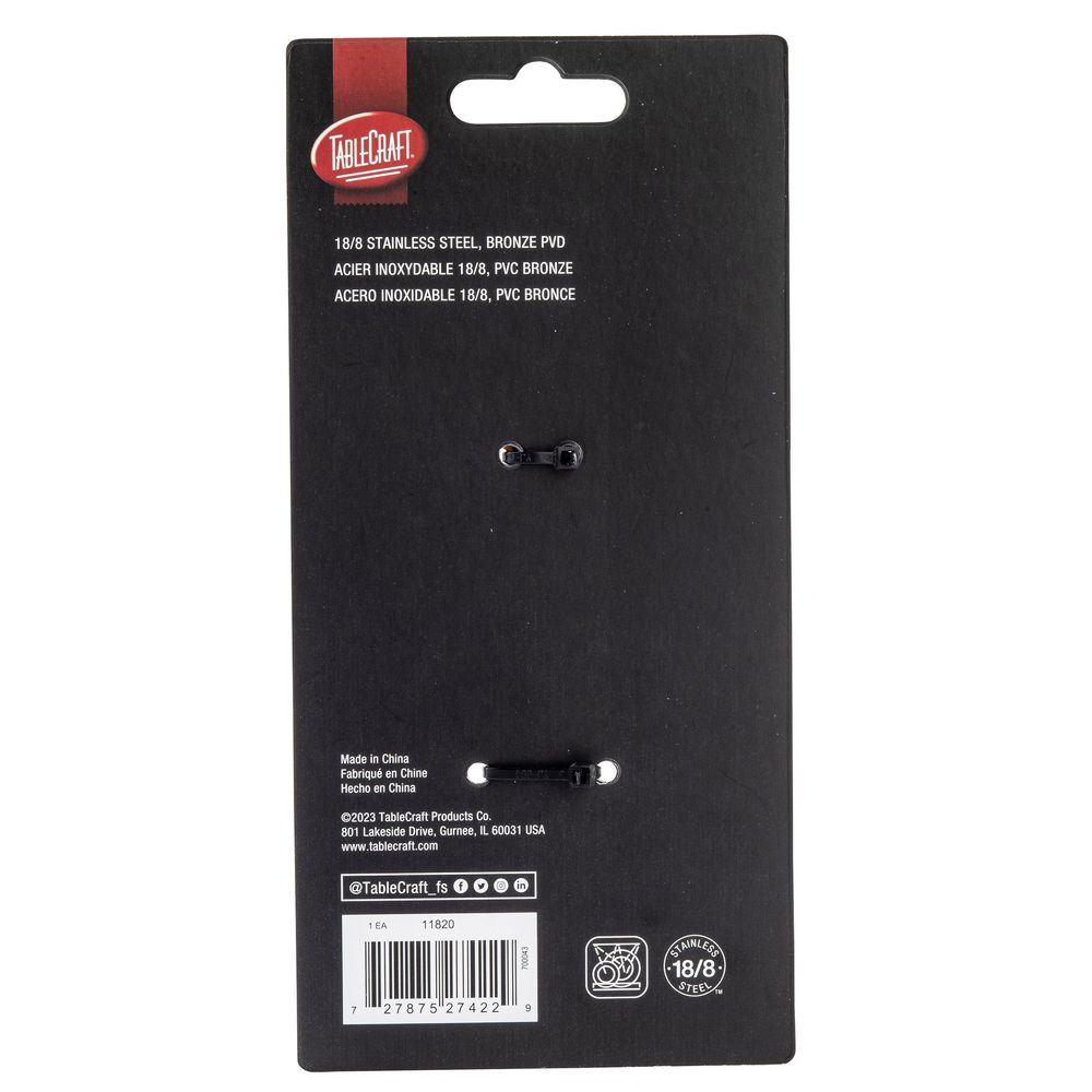Tablecraft Pvd Barware 18-8 Stainless Steel Bronze 2-prong Strainer, 5.75 X 3.625 X .875 Inch -- 6 Per Case