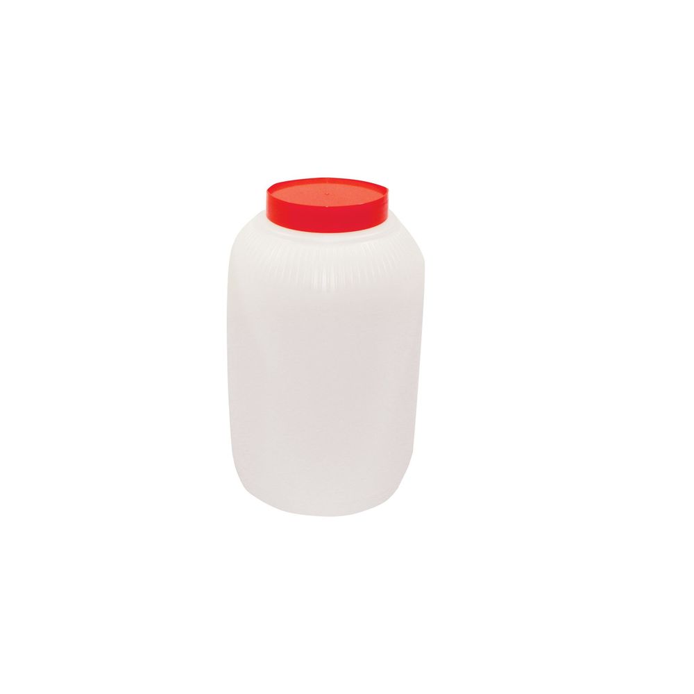 Tablecraft Pourmaster High Density Polyethylene 1 Gallon Backup Mix Bottle With Red Cap, 6 X 6 X 10 Inch -- 6 Per Case