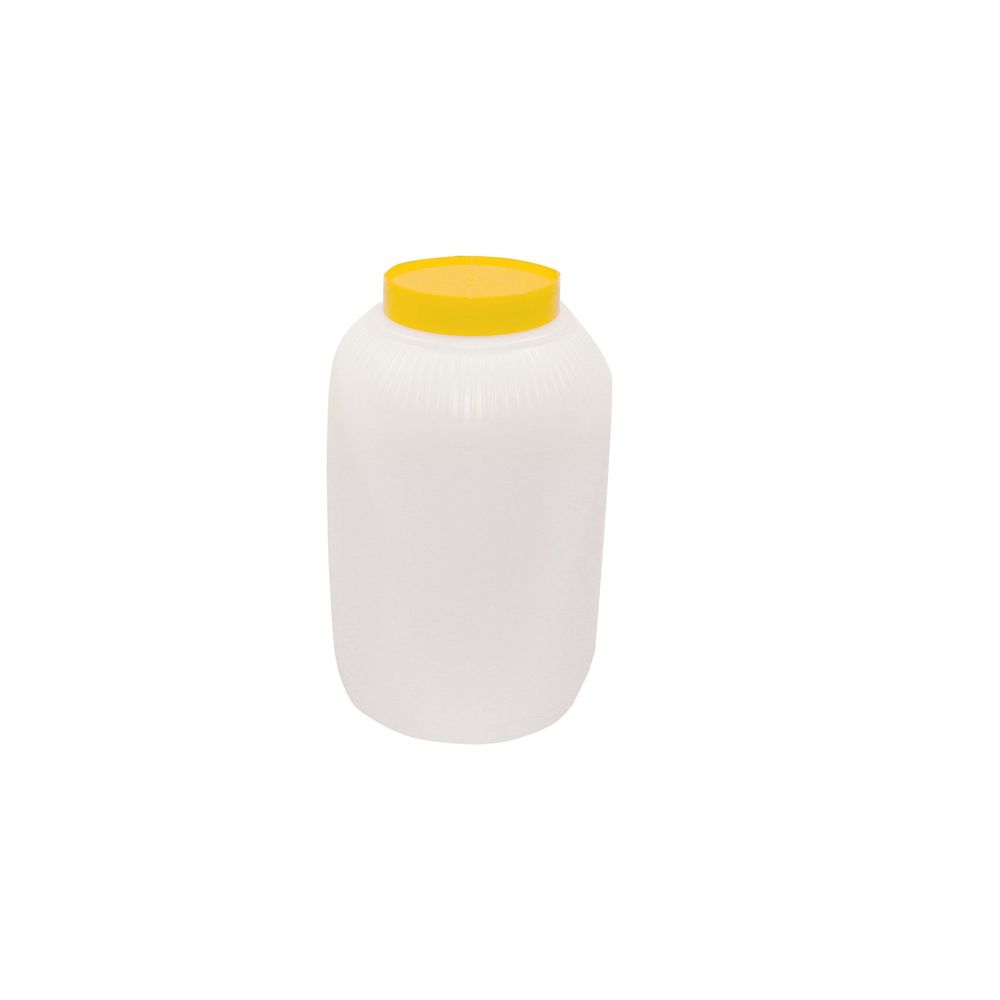 Tablecraft Pourmaster High Density Polyethylene 1 Gallon Backup Mix Bottle With Yellow Cap, 6 X 6 X 10 Inch -- 6 Per Case