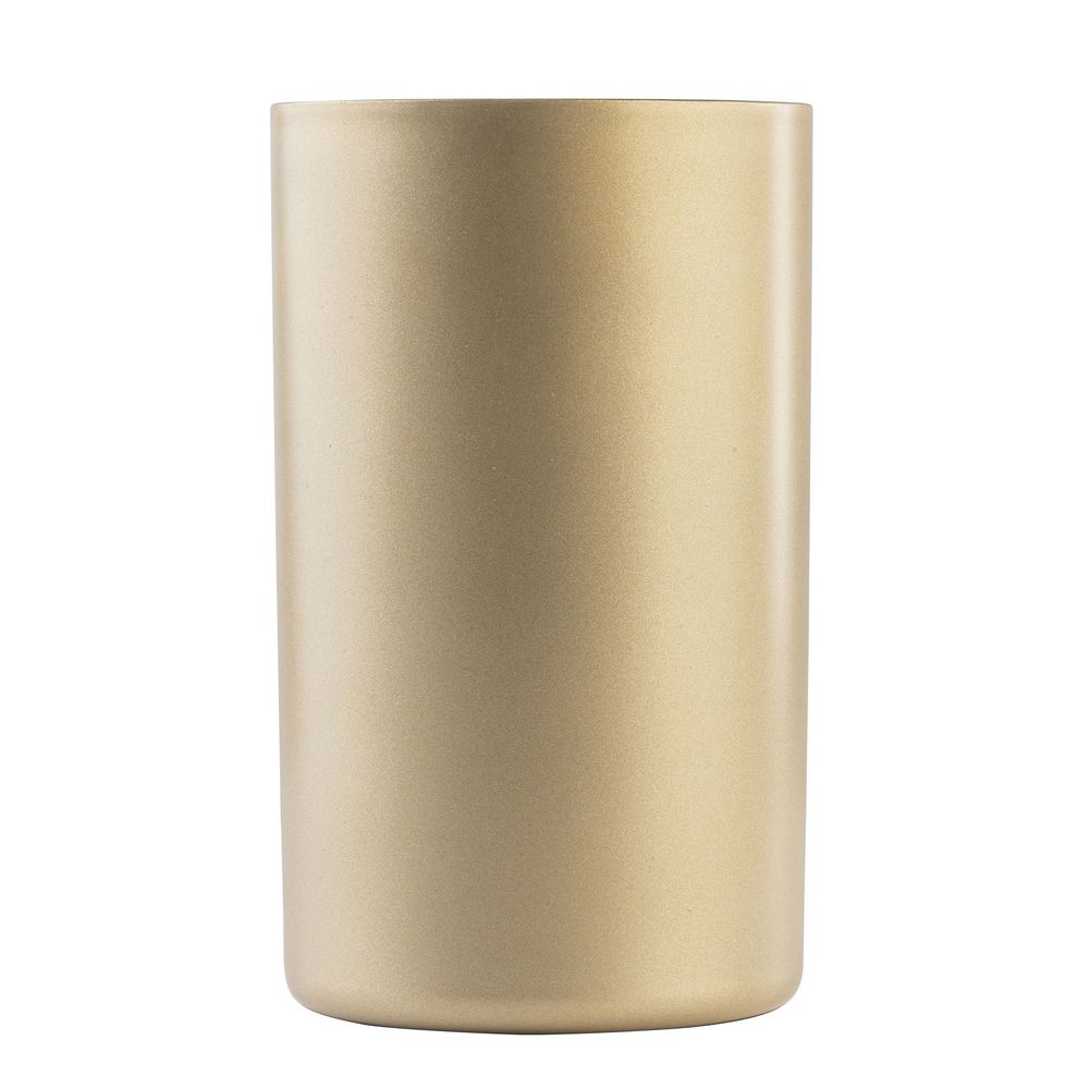 Tablecraft Stainless Steel Gold Coated Finish Round Double Wall Wine Cooler, 4.75 X 4.75 X 7.875 Inch