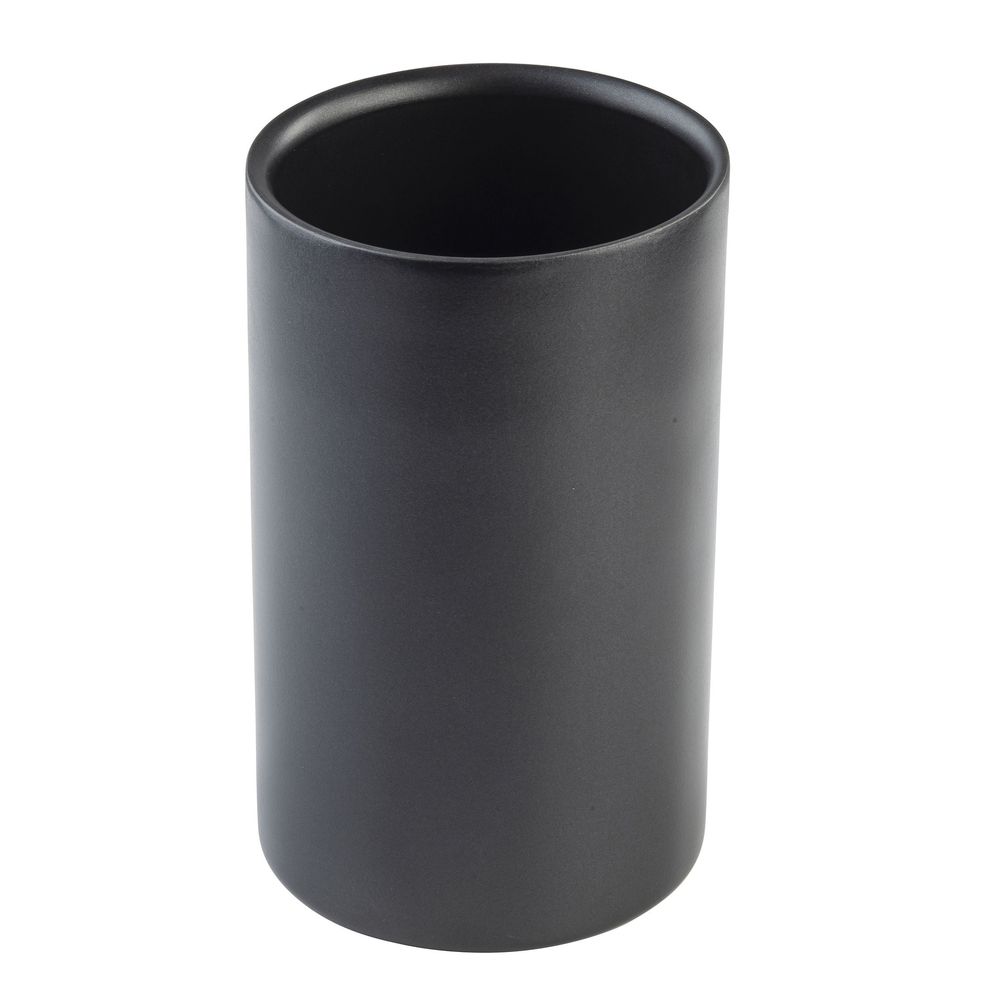 Tablecraft Stainless Steel Black Coated Finish Round Double Wall Wine Cooler, 4.75 X 4.75 X 7.875 Inch