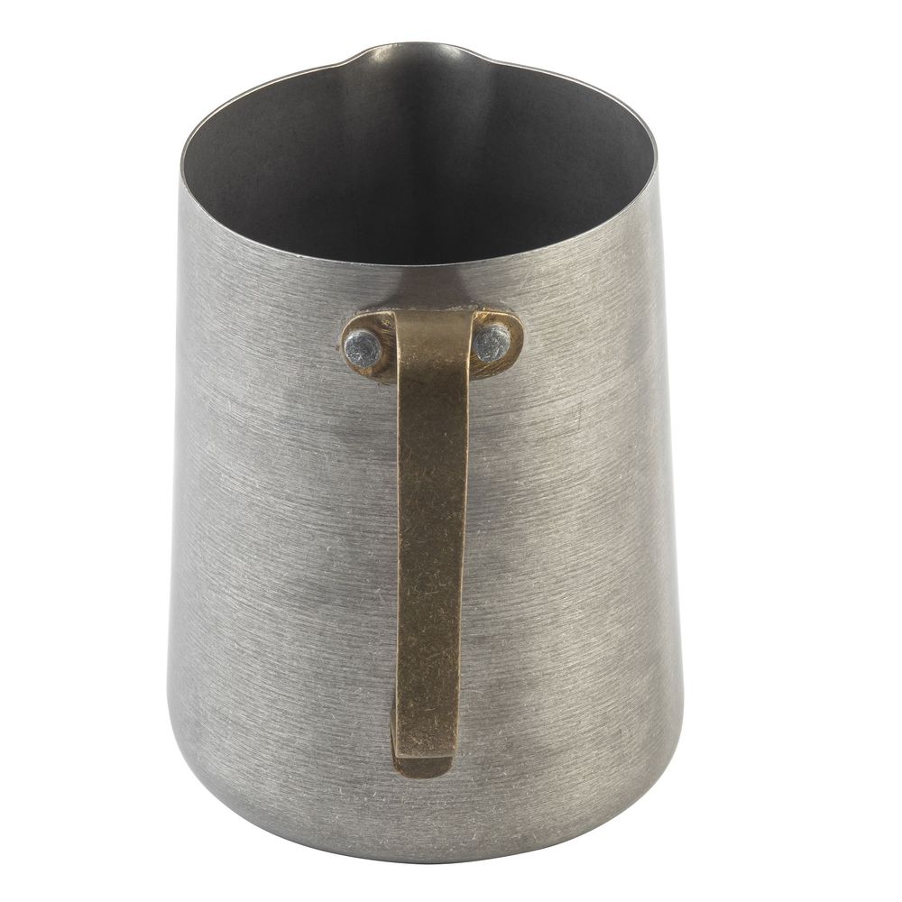Tablecraft 200 Series Stainless Steel Vintage Finish Frothing Cup With Gold Pvd Finish Handle, 36 Ounce Capacity -- 12 Per Case