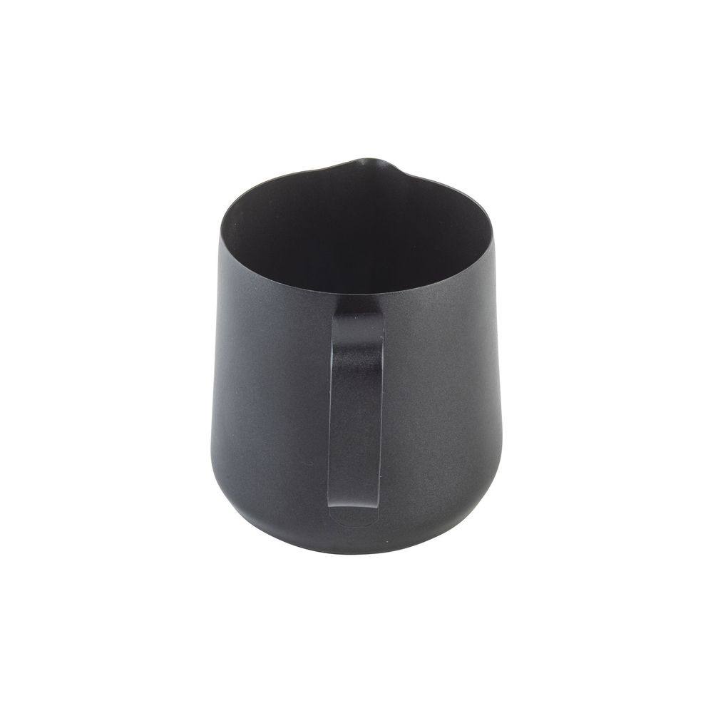 Tablecraft Stainless Steel Coated Vintage Black Finish Frothing Cup With Nonstick Ptfe Finish Handle, 14 Ounce Capacity -- 12 Per Case