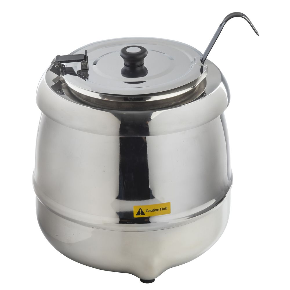 Tablecraft Stainless Steel Mirrored Soup Kettle Warmer, 10.5 Quart Capacity