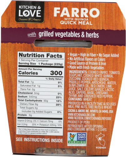 Cucina & Amore Farro Meal With Grilled Vegetables & Herb, 7.9 Ounce -- 6 Per Case