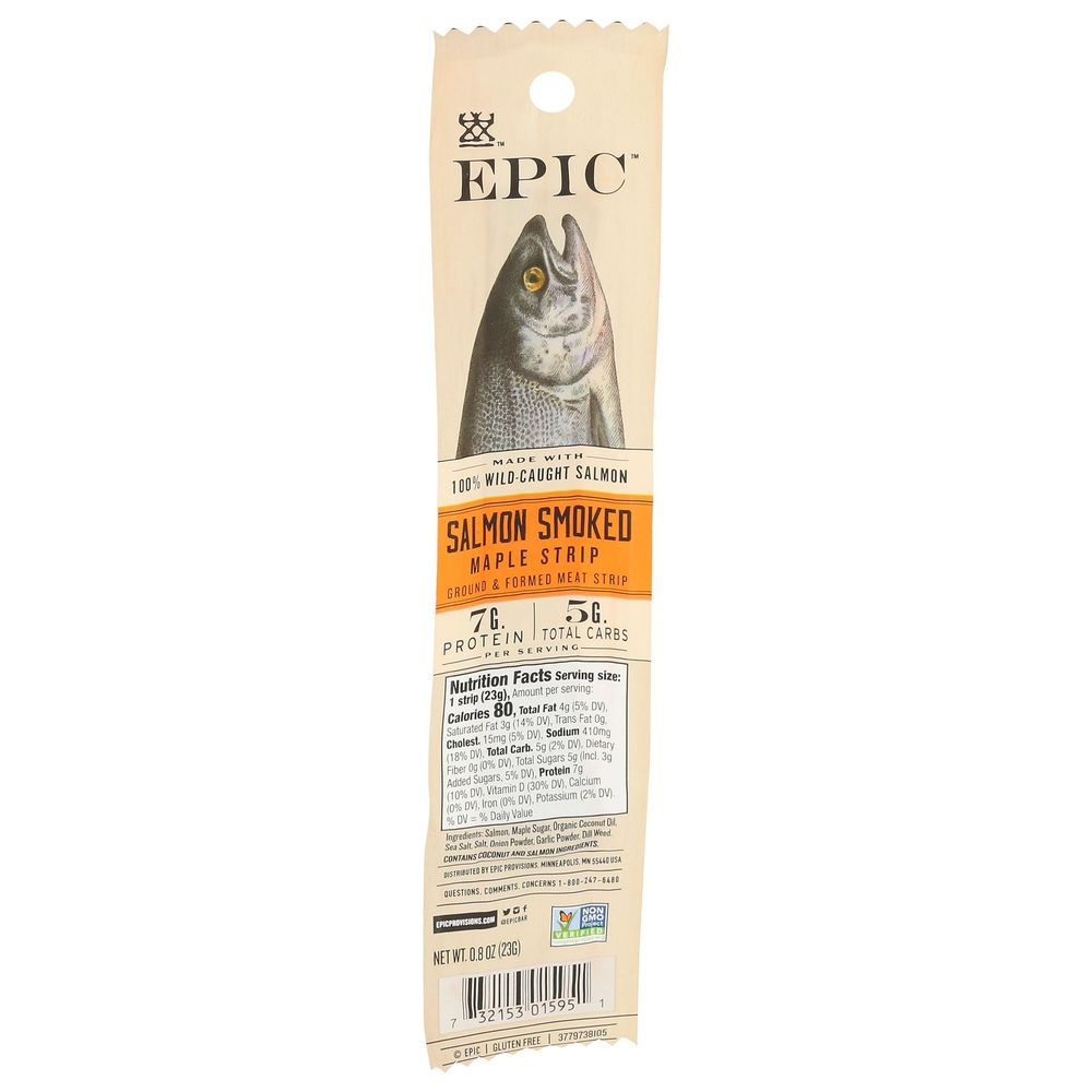 Epic Smoked Salmon Maple Strip, 0.8 Ounce -- 20 Per Case