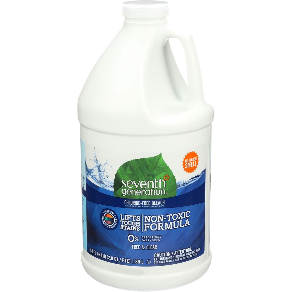 Seventh Generation Free and Clear Chlorine Free Bleach, 64 Fluid Ounce