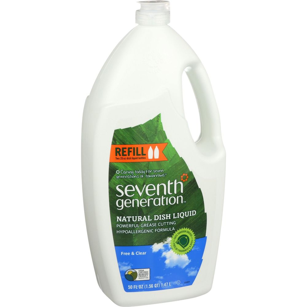 Seventh Generation Free And Clear Dish Liquid, 50 Fluid Ounce -- 3 Per Case