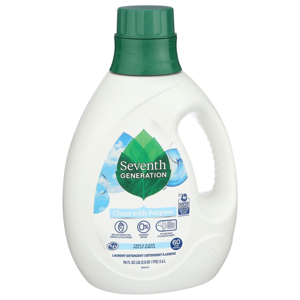Seventh Generation Free And Clear Laundry Liquid, 90 Fluid Ounce -- 4 Per Case