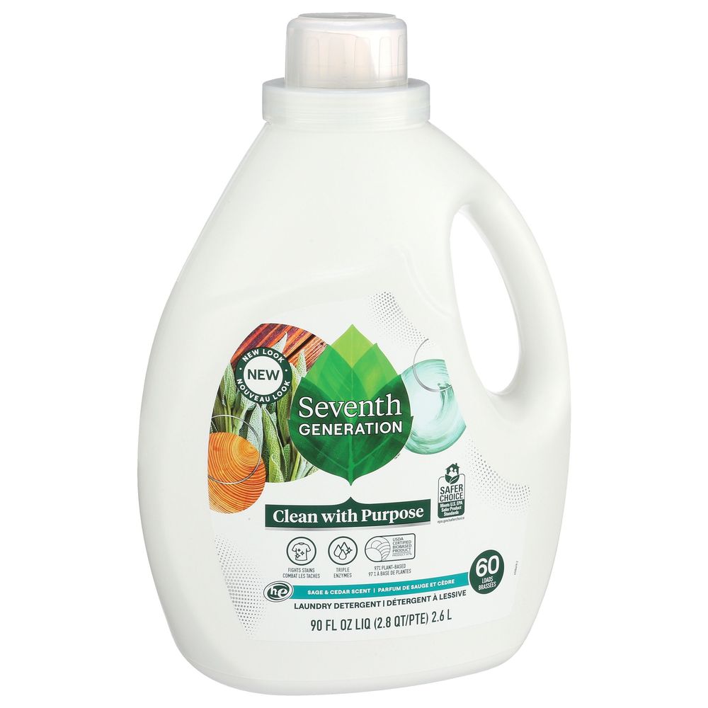 Seventh Generation Sage Plus Cedar Laundry Liquid, 90 Fluid Ounce -- 4 Per Case