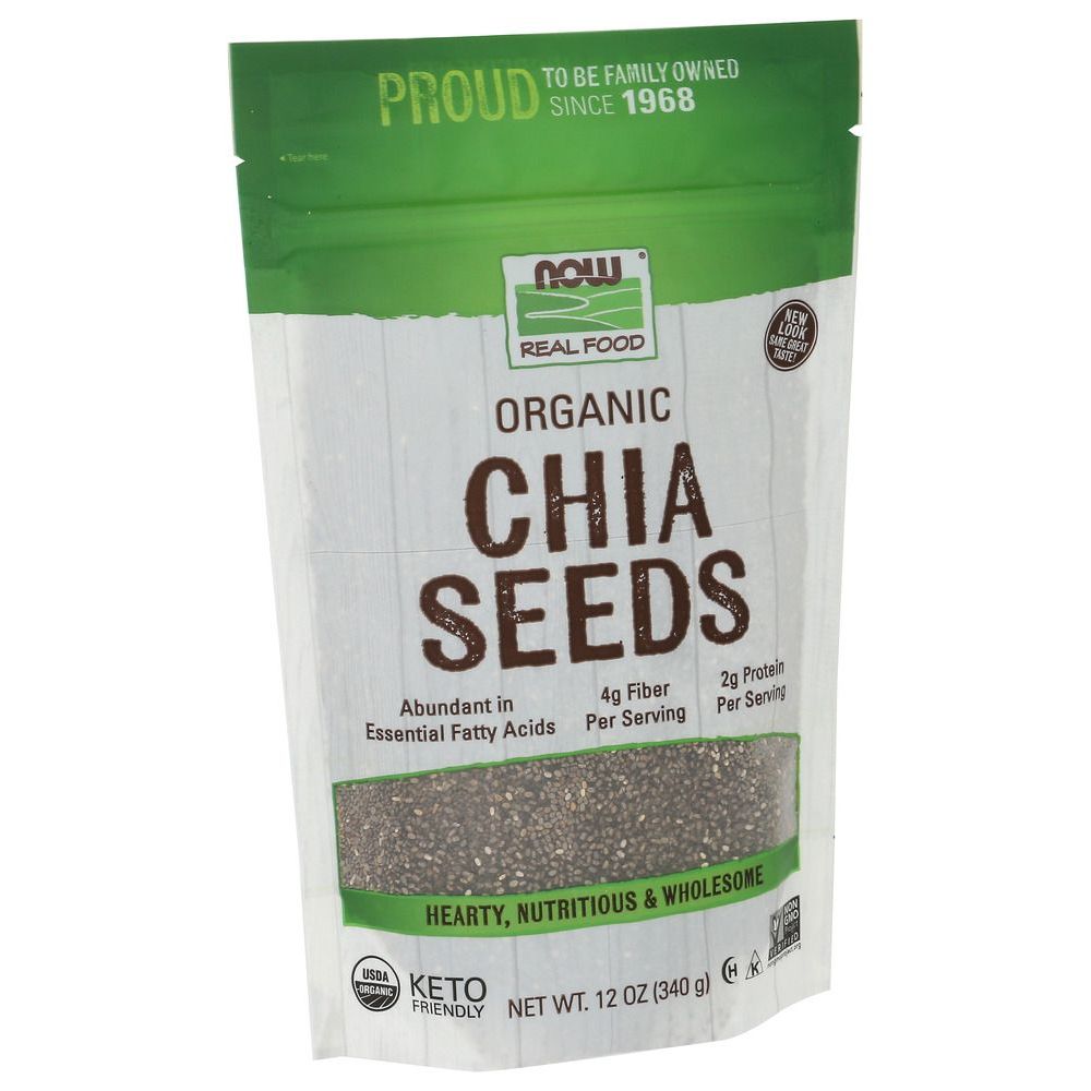 Now Organic Black Chia Seeds, 12 Ounce
