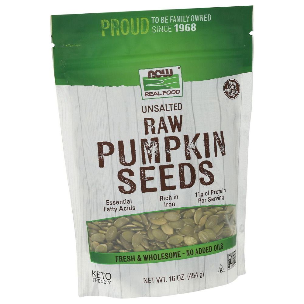 Now Unsalted Raw Pumpkin Seeds, 16 Ounce -- 12 Per Case