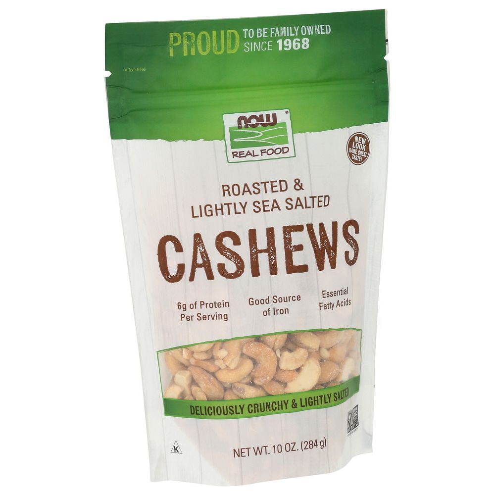 Now Roasted And Lightly Sea Salted Cashews, 10 Ounce -- 12 Per Case