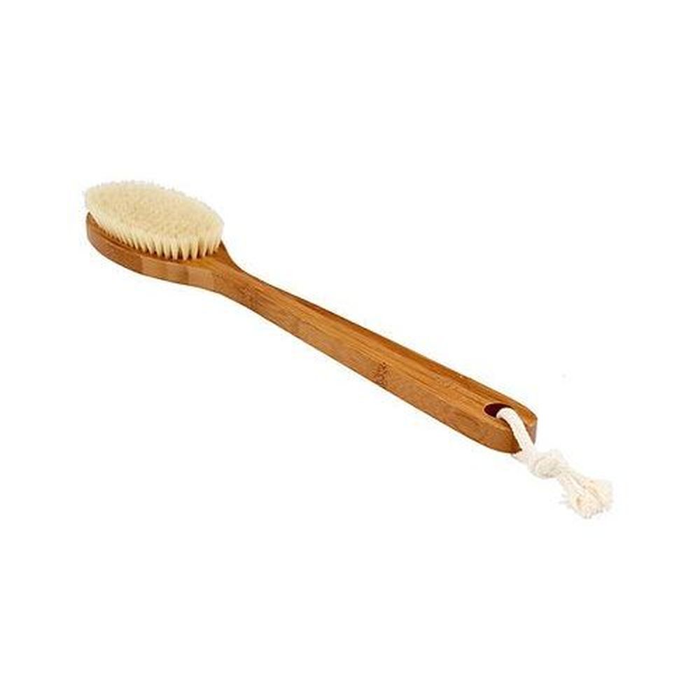 Bass 8 Dark Bamboo Oval Style Body Brush With Natural Bristles