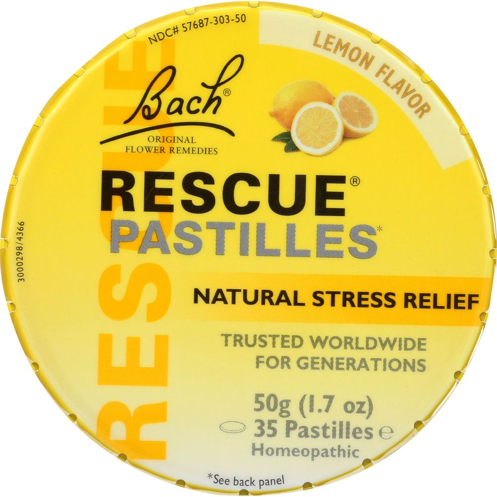 Nelson Bach Lemon Flavor Rescue Pastilles, 50 Gram -- 12 Per Case