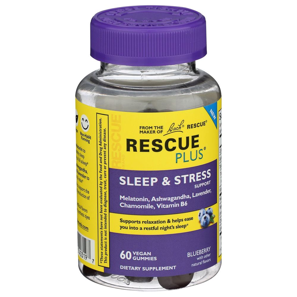 Nelson Bach Rescue Plus Sleep And Stress Support Gummies, 60 Count -- 3 Per Case