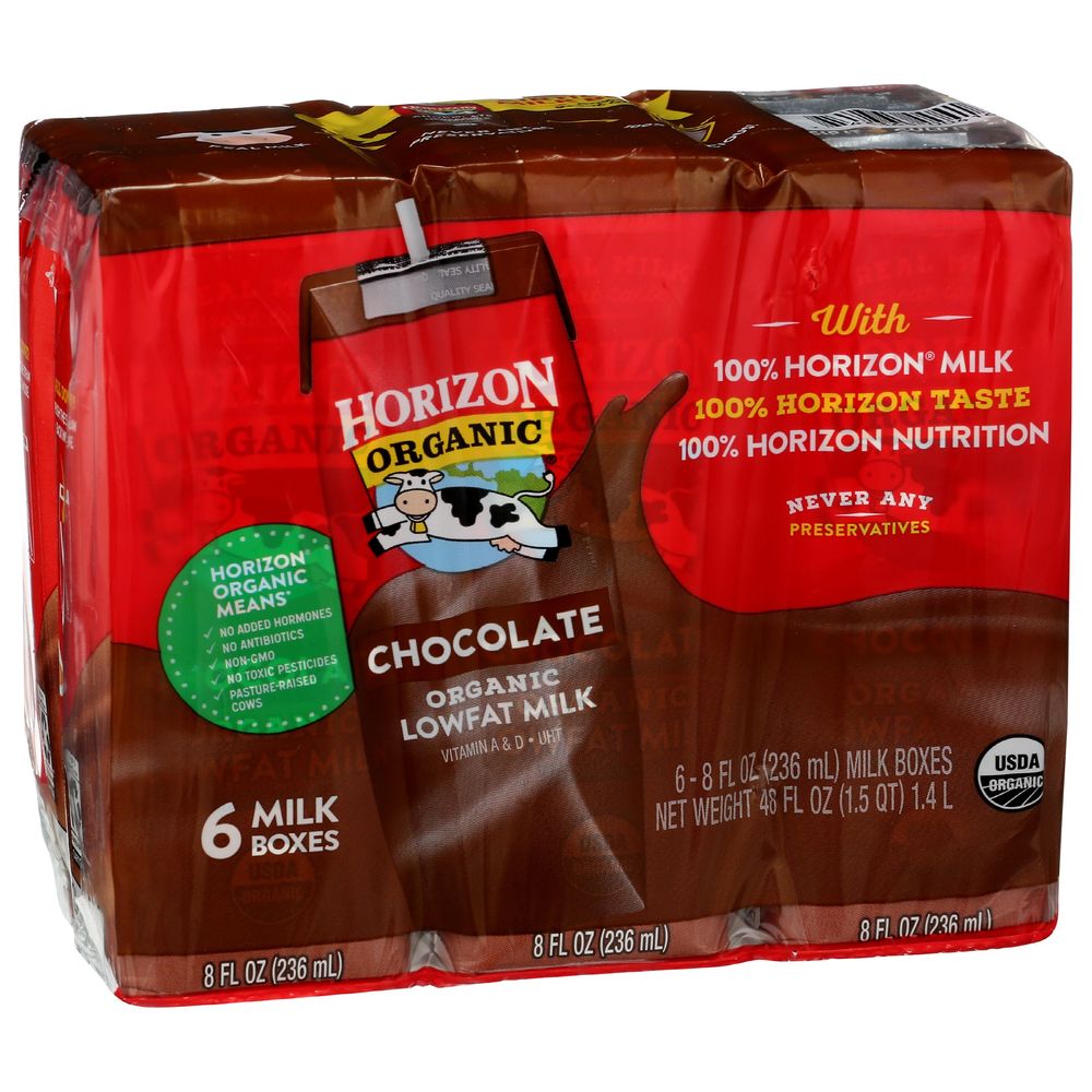 Horizon Organic 1 Percent Low Fat Chocolate Milk, 48 Fluid Ounce -- 3 Per Case