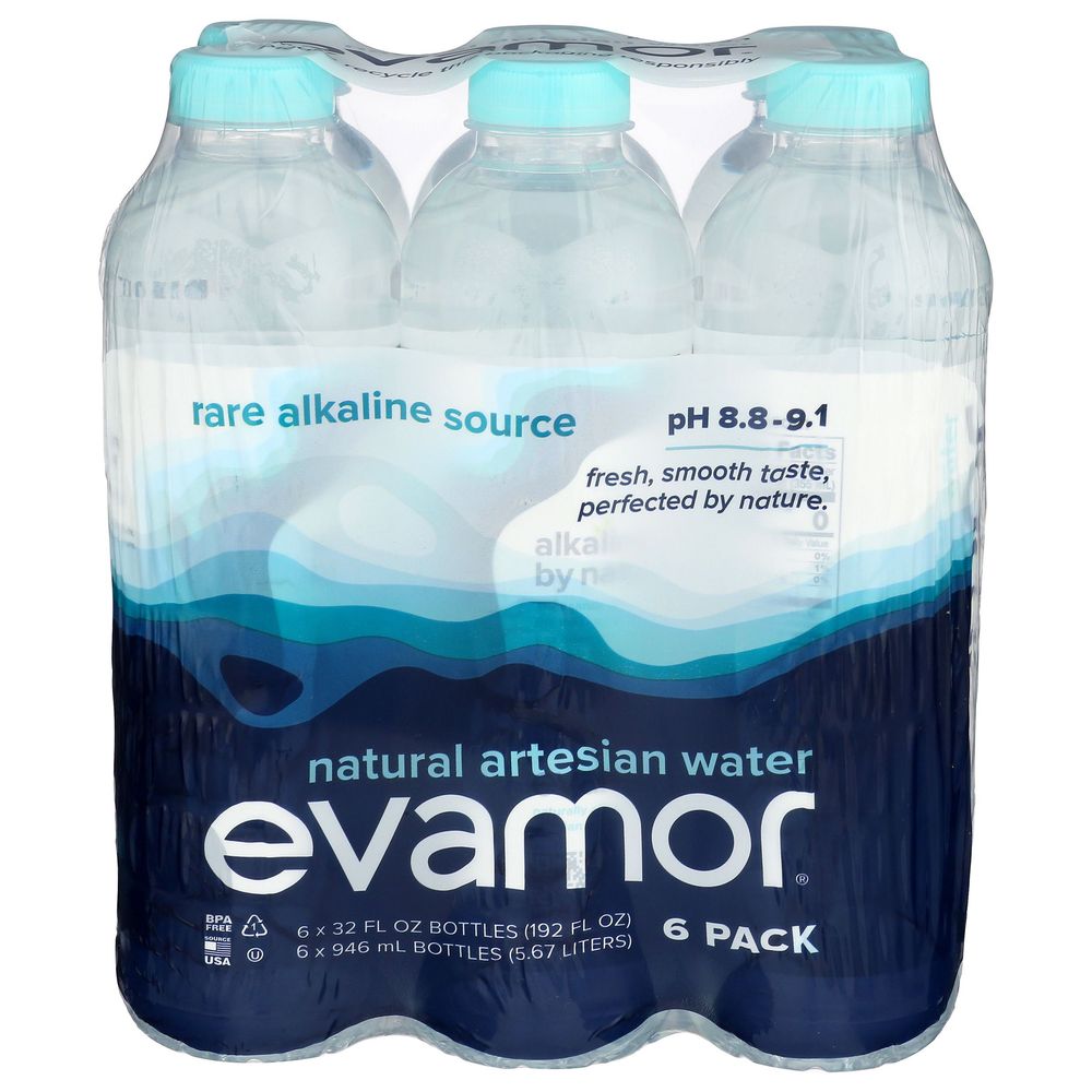 Evamor Artesian Alkaline Water, 192 Fluid Ounce -- 2 Per Case