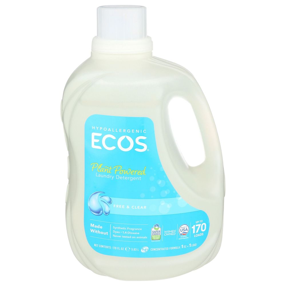 Detergente Para Ropa Hipoalergénico Ecos Free And Clear, 170 Onzas