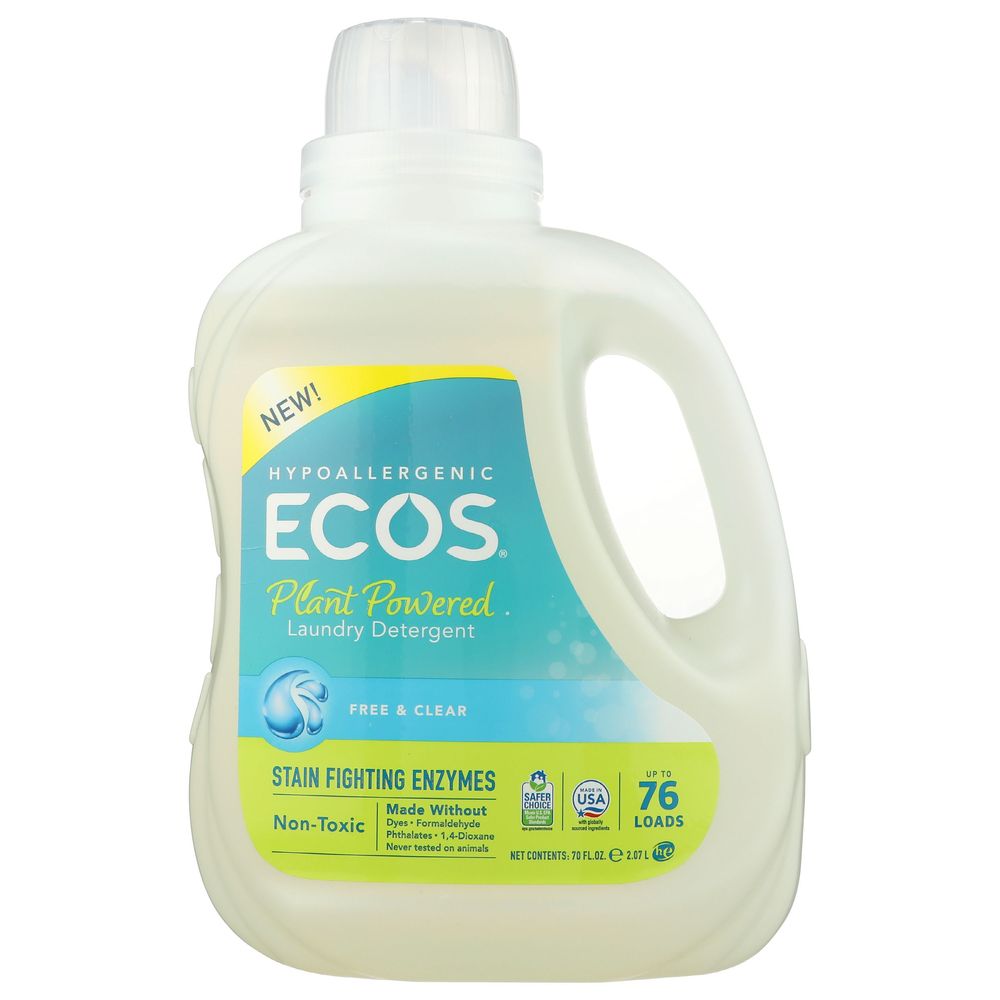 Ecos Free and Clear Laundry Detergent, 70 Fluid Ounce -- 4 per case
