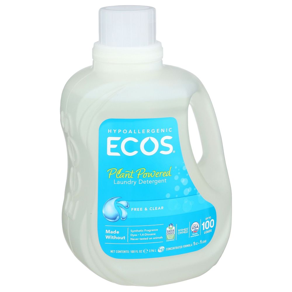 Ecos Free And Clear Hypoallergenic Laundry Detergent, 100 Ounce -- 4 Per Case