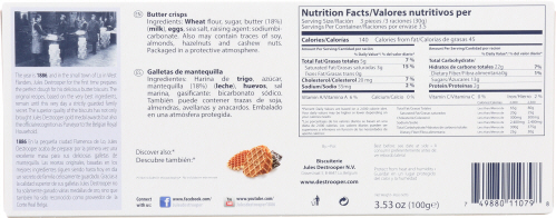 Jules Destrooper Butter Crisps Cookie, 3.53 Ounce -- 12 Per Case