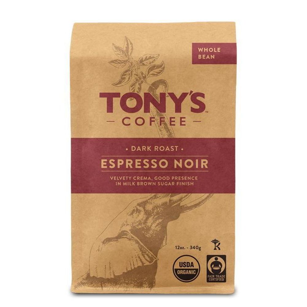 Tonys Espresso Noir Whole Bean Coffee, 12 Ounce -- 6 Per Case